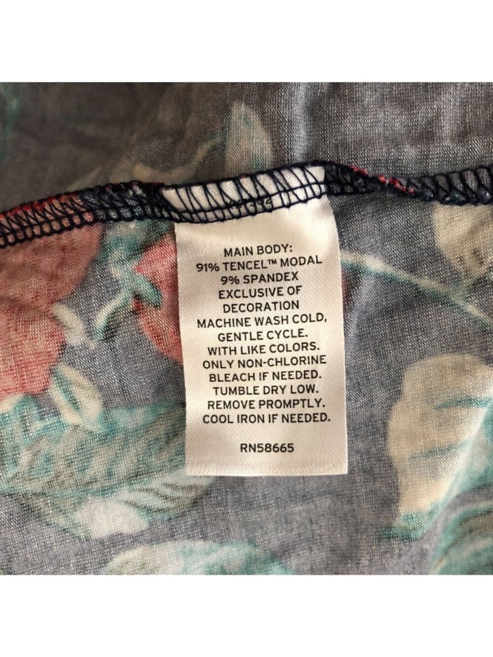 Nordstrom Womens Nightgown Sleep Shirt Floral Blue Red L - Picture 4 of 5